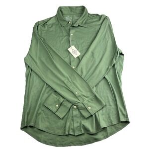Alex Crane Men's XL Shirt Button Up Long Sleeve‎ Pima Cotton Green NWT